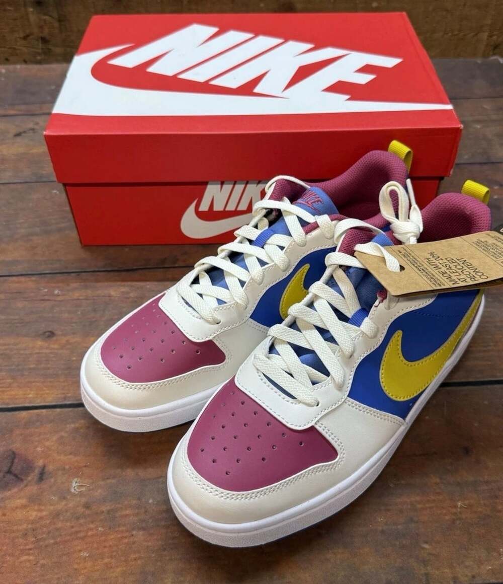 Nike Court Borough Low Recraft Size 6.5Y Sweet Beet Bright Citron